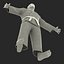 Karate Fighter Black Suit with Fur 3D Model