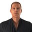 Karate Fighter Black Suit with Fur 3D Model