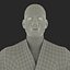 Karate Fighter Black Suit with Fur 3D Model