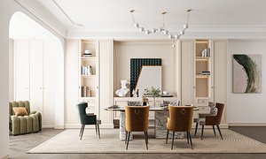 modern dining room 3D