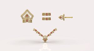 3D Krishna Shringar Combo Set - 01