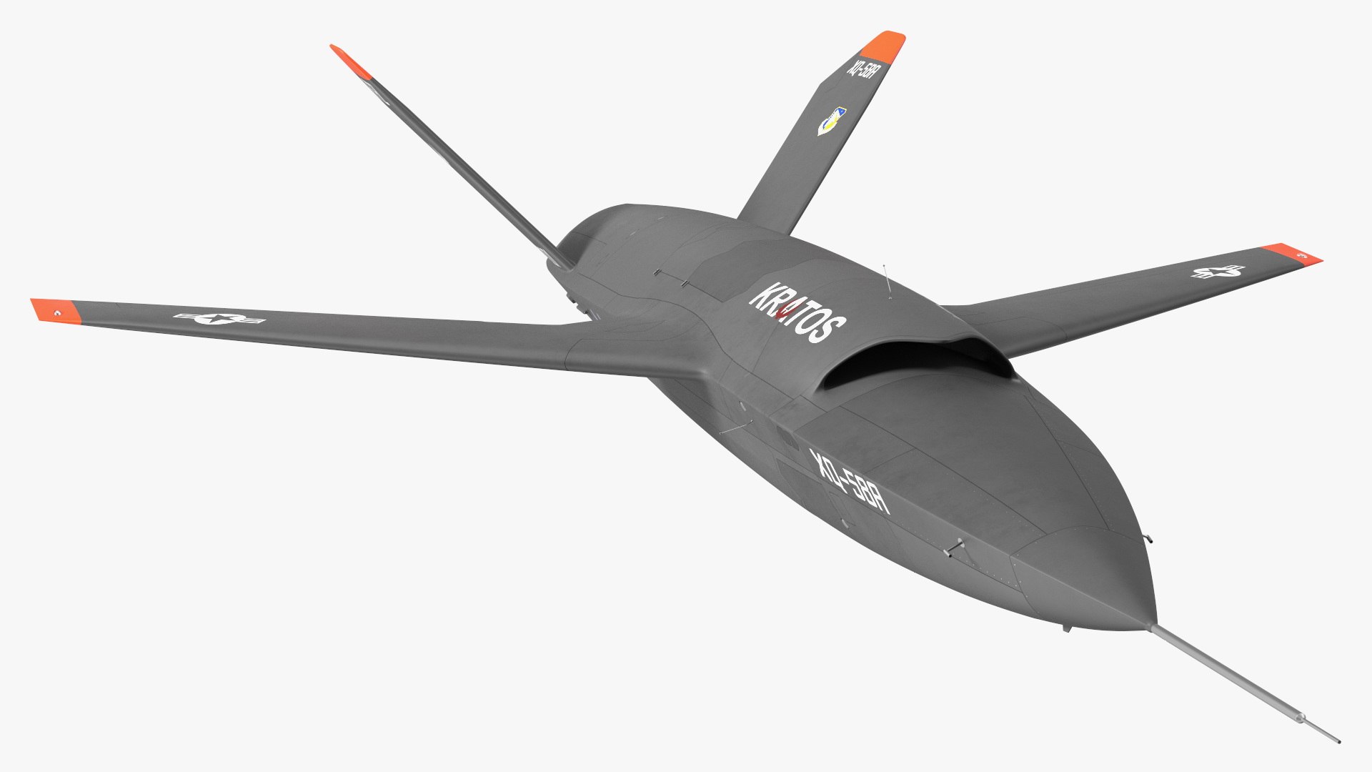 Valkyrie Kratos XQ-58 Combat Military Drone Rigged for Cinema 4D 3D model preview