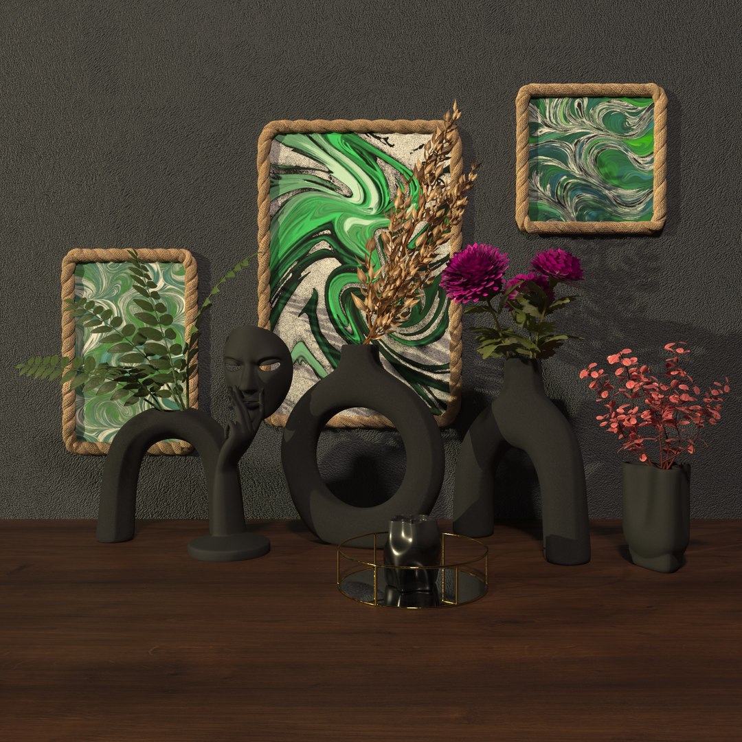 3D DECORATIVE SET Model - TurboSquid 2169282