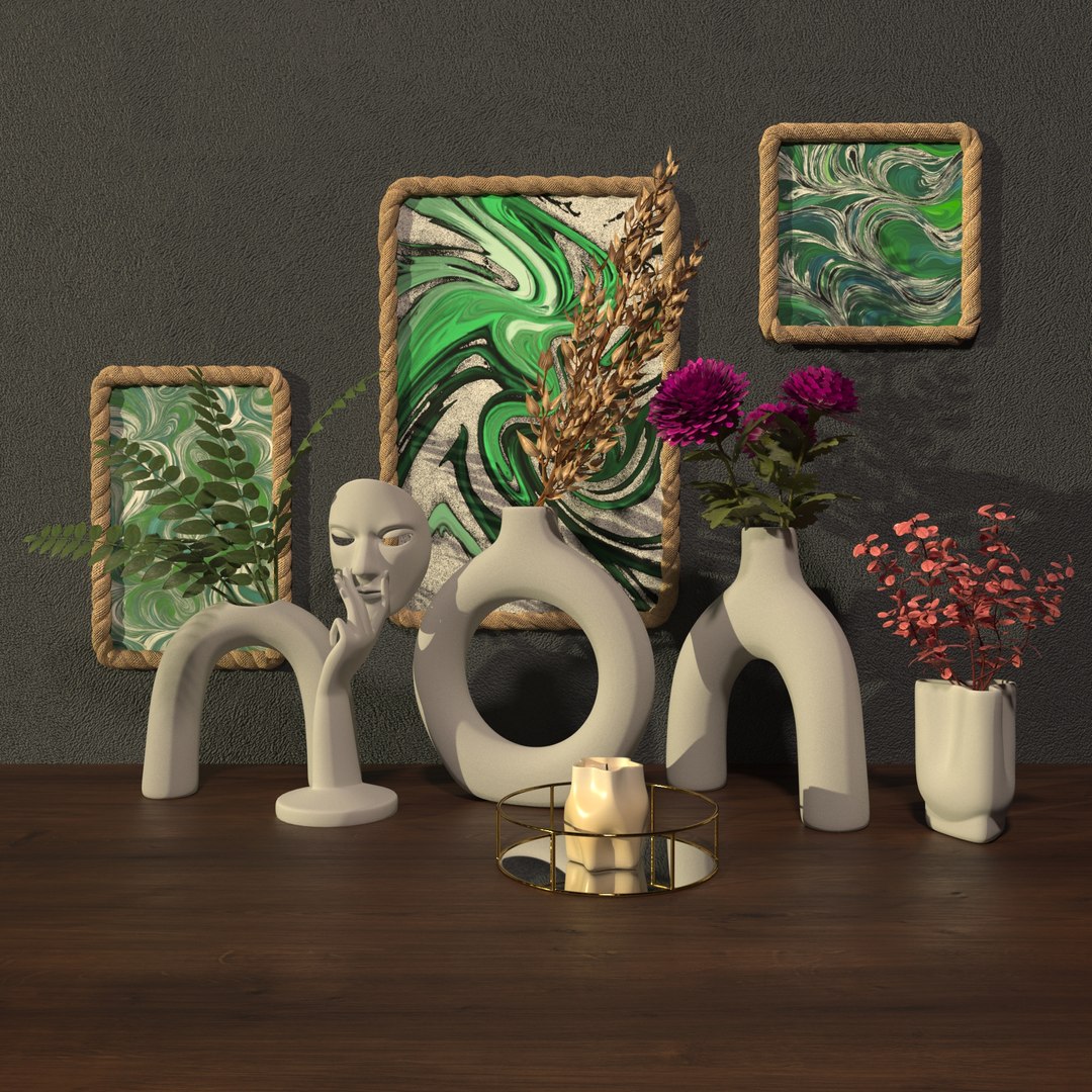 3D DECORATIVE SET Model - TurboSquid 2169282