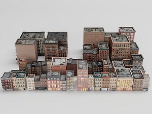 Vintage New York City Block Buildings 3D model