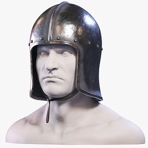 archer sallet medieval helmet 3d model