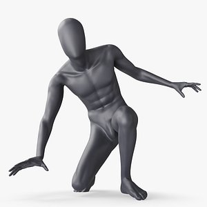 Mannequin Male Black Rigged