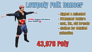 Low Poly Folk Dance Player (Zeybek)