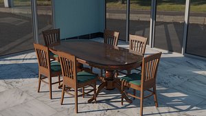 3D Dining Table - Vintage