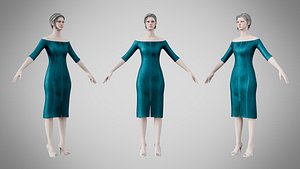 Dress 14 Teal Velvet