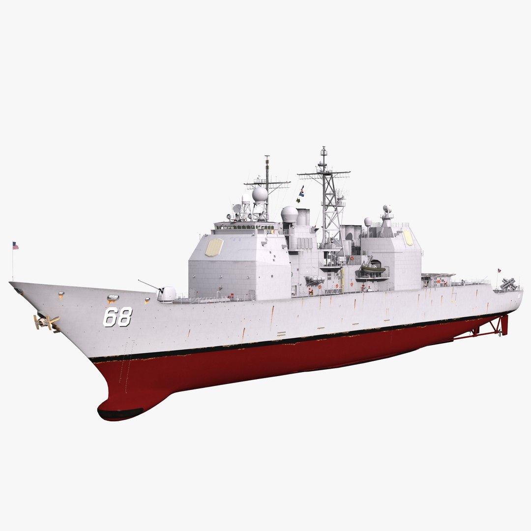 Missile Cruiser USS Anzio CG-68 3D Model 3D model preview