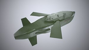 Taurus KEPD 350 air-launched cruise missile green color Low-poly 3D