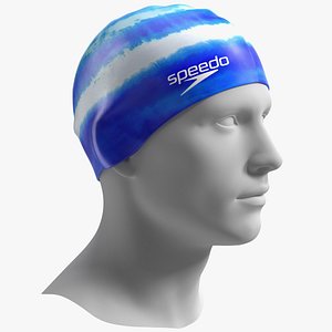 Speedo Blue Silicone Swim Cap on Mannequin