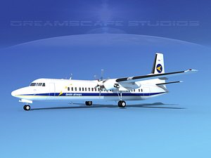 3d model of fokker aircraft
