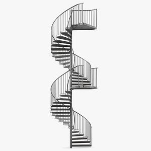 Open Side Spiral Fire Escape Stairs