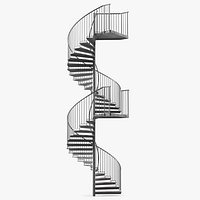 Open Side Spiral Fire Escape Stairs