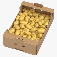 Cardboard Display Box 02 with Clean Potatoes Game Ready