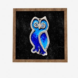 3D model owl relief painting