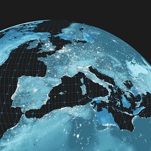 Hologram Earth scifi digital globe