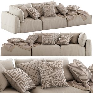 Globewest Cove Seamed Sofa beige