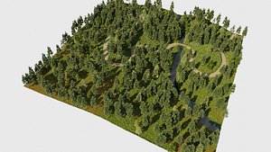 3D model path forest blender