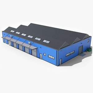 Industrial Building 23 Blue 3D model