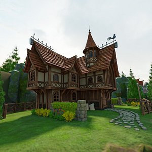 STYLIZED MEDIEVAL BUILDING 08