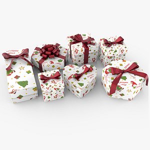 3D Gifts Set Christmas 3D model model