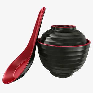 Japanese Soup Bowl and Spoon