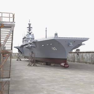 Helicopter Carrier Ship in Dry Dock
