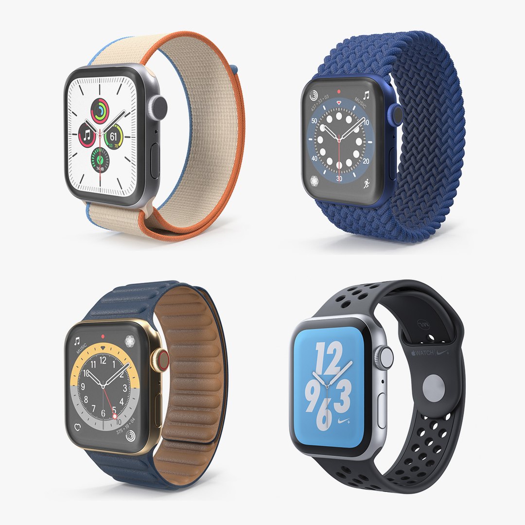 Apple Watches Collection 6 3D model preview