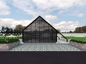 Exterior Of Caffe with Scandinavian concept Model 3D