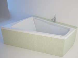 3d bathtub duravit paiova model