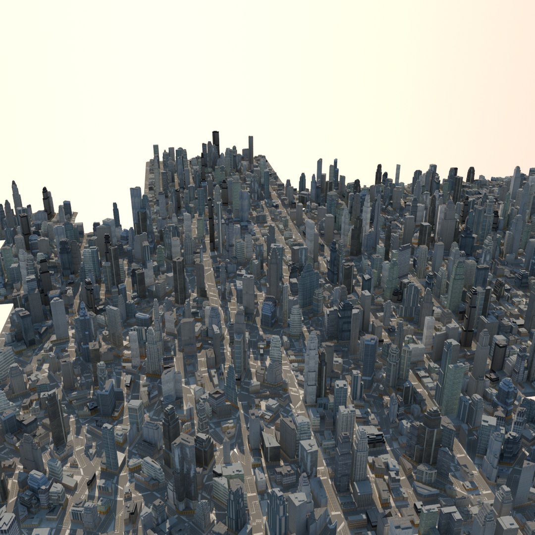 3d Model Cityscape Scene Highrise
