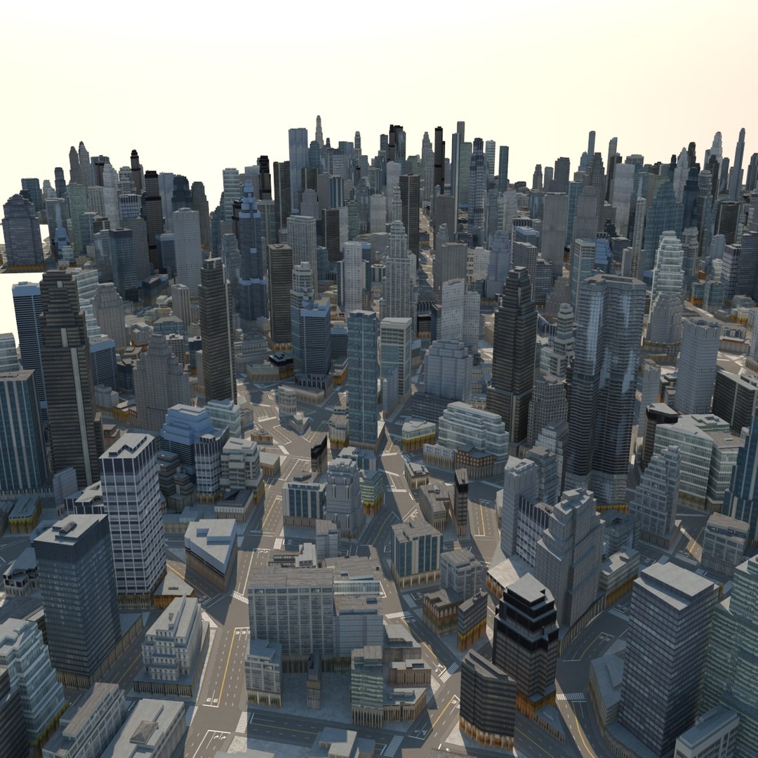 3d Model Cityscape Scene Highrise
