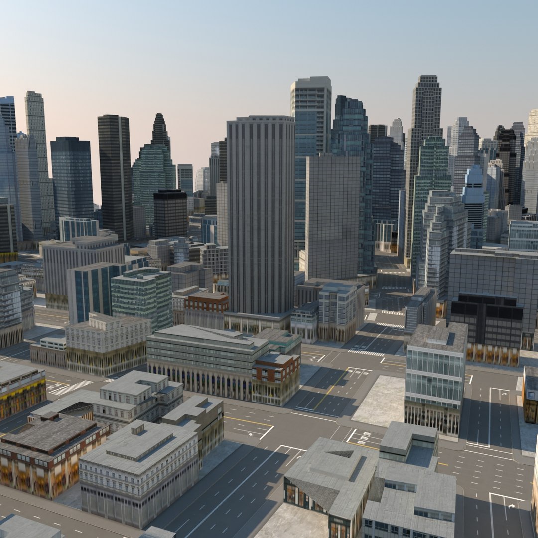 3d Model Cityscape Scene Highrise