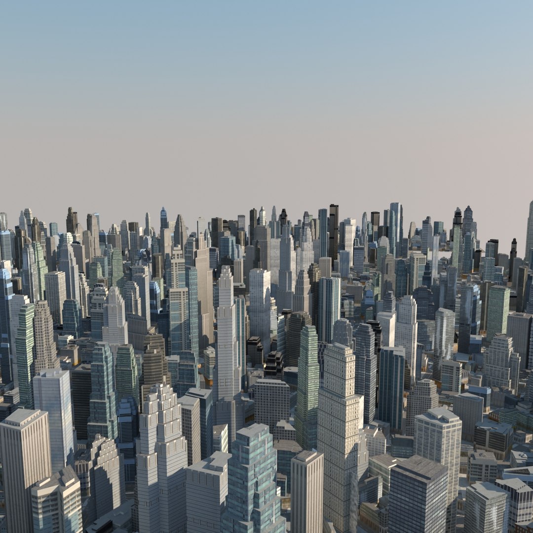 3d Model Cityscape Scene Highrise