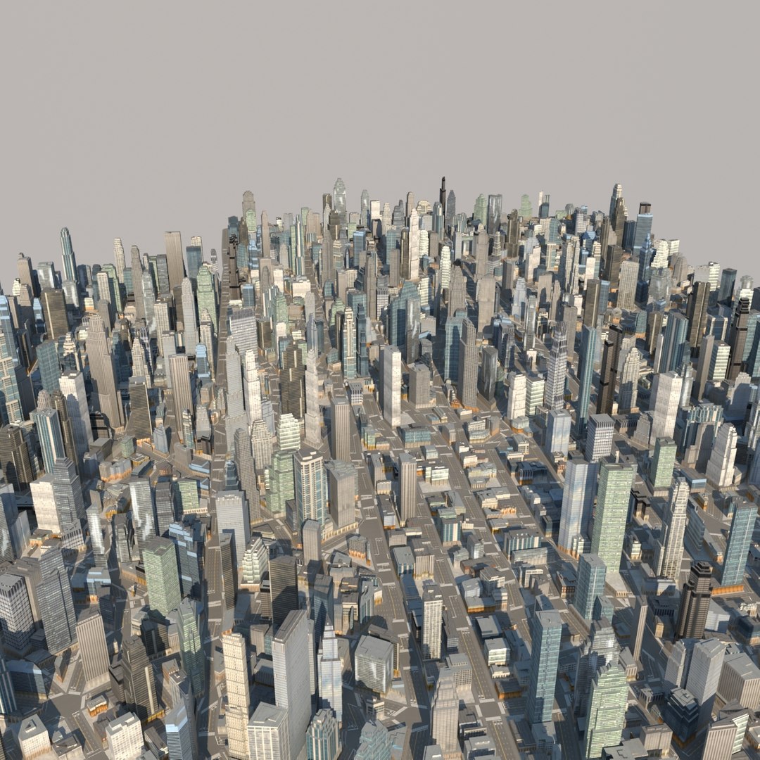 3d Model Cityscape Scene Highrise