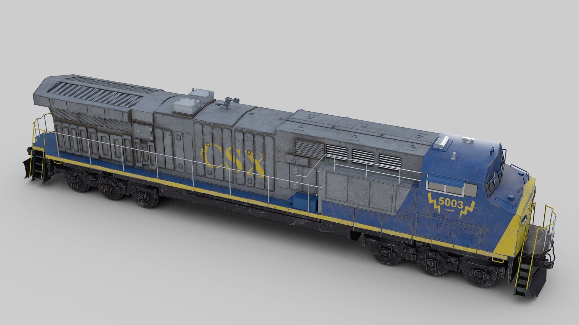3d model american cw60ac locomotive