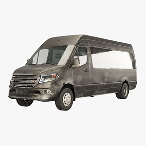 3D Modern Aged Shuttle Bus