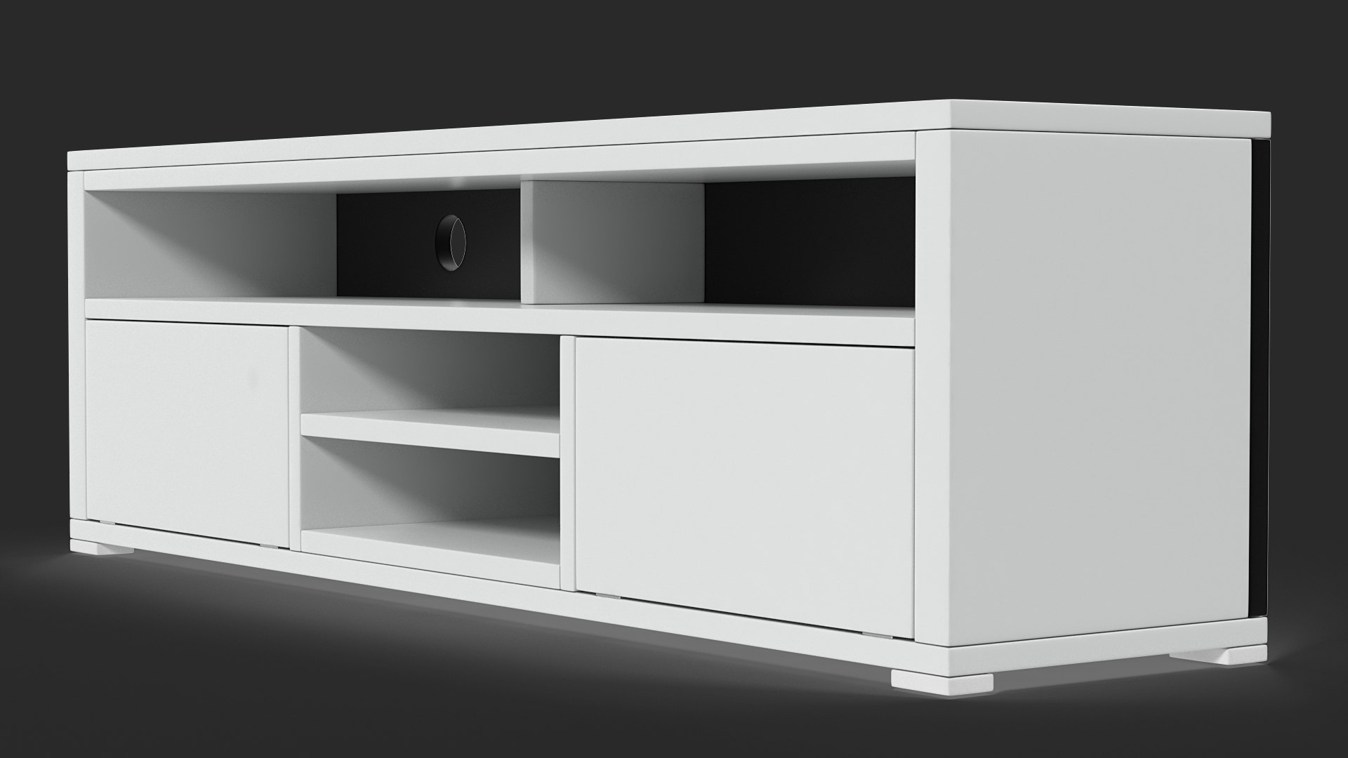 TV Stand White 3D model preview