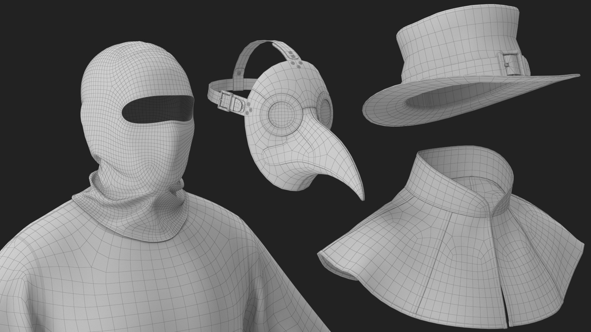 3D Plague Doctor Costume White with Staff https://p.turbosquid.com/ts-thumb/Qs/nWtPLZ/1C/wireframe_11/jpg/1779868250/1920x1080/fit_q87/d463df1aaf6e9b3892539bd9aa6e1699729878d5/wireframe_11.jpg