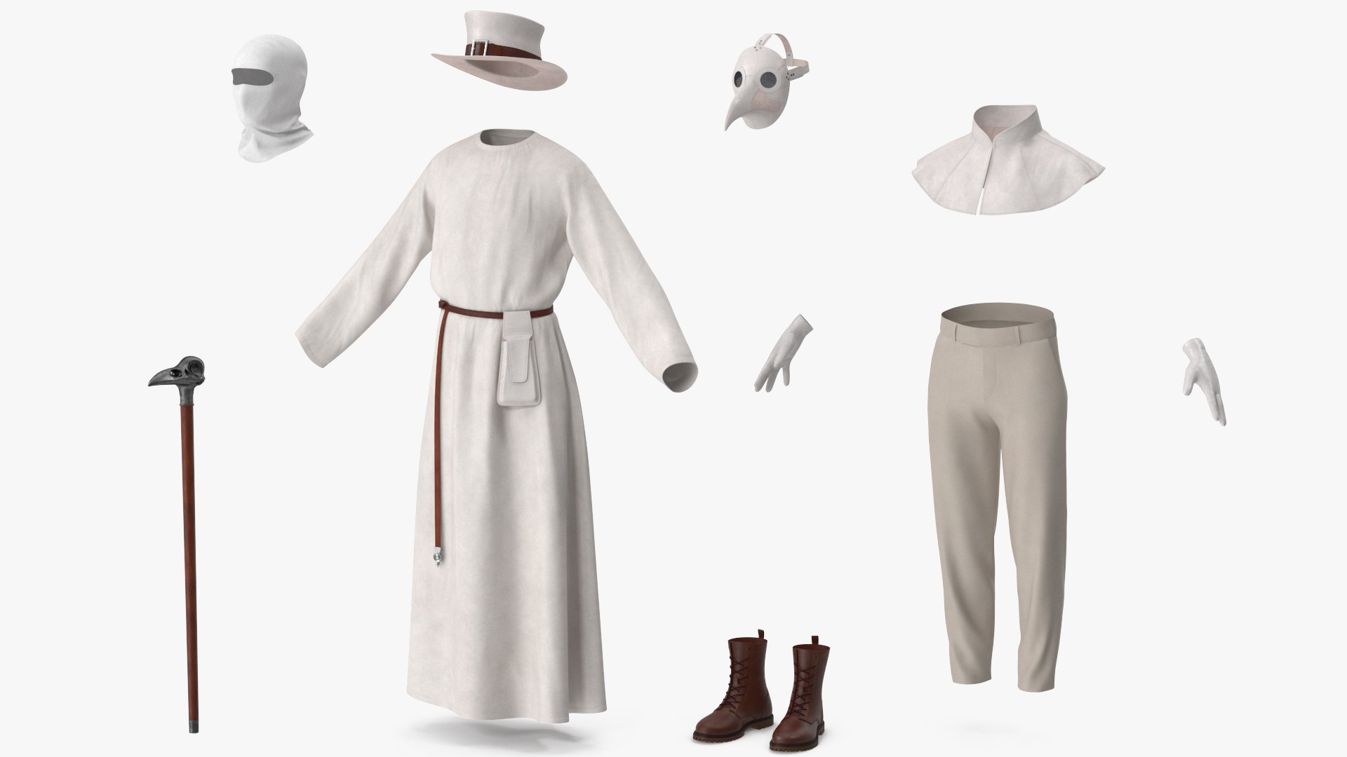 3D Plague Doctor Costume White with Staff https://p.turbosquid.com/ts-thumb/Qs/nWtPLZ/ug/angles_05/jpg/1779868055/1920x1080/fit_q87/2a9e498f6d77d105ac49a607490de035b2e0986c/angles_05.jpg