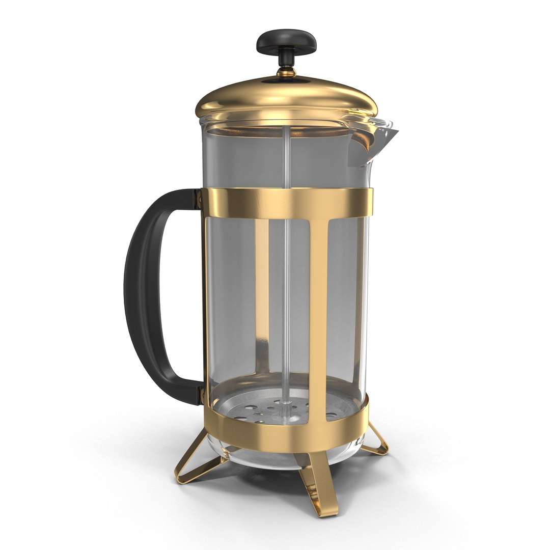 French Press Coffee Pot 3D Model 3D model preview
