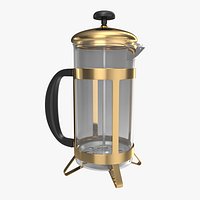 French Press Coffee Pot 3D Model