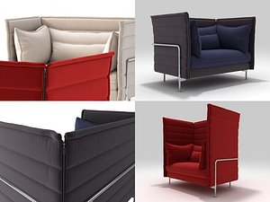 3D model alcove love seat