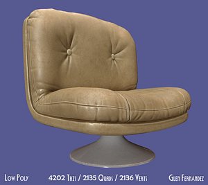 Retro vintage 70s chair cream leather