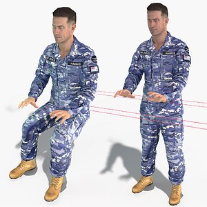 Australian RAAF DPU camo - 2 poses 3D model