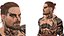 リアルなリグドファイタータトゥーマンイーロンキャラクター3Dモデル