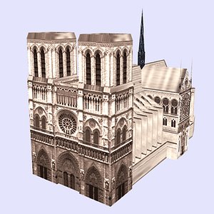 3d model notredametowerchurcharchitecturehousebuildingstructuremonumentparis